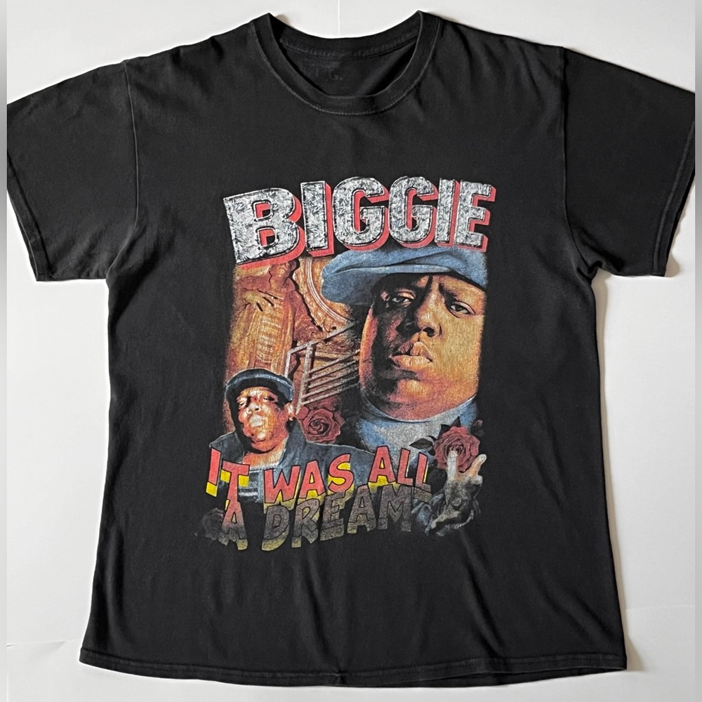 Notorious B.I.G. Graphic Black Tee~Biggie It Was All A Dream Shirt Medium